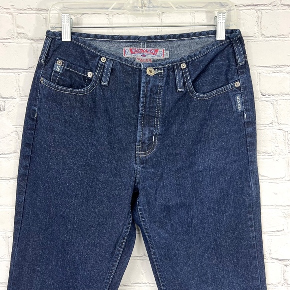 👖VINTAGE |•SILVER JEANS•| Dark Wash Flare Leg Jeans 30X28 Short - Picture 6 of 16